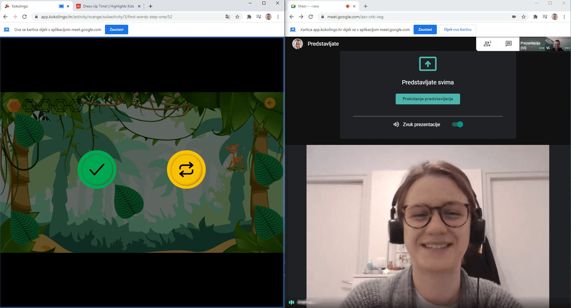 Dijeljenje zaslona na Google Meet platformi