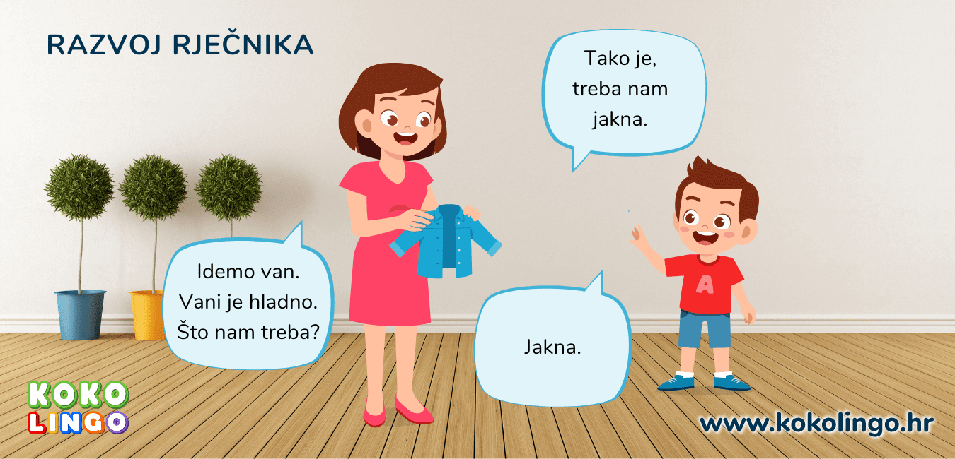 Roditelj potiče dijete da razvija rječnik